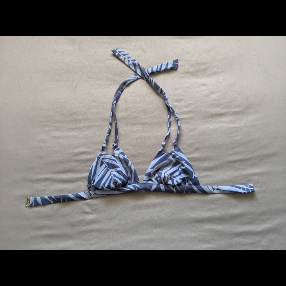 Blue leaves bathing suit set ( top and bottom)